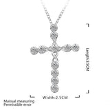 Silver Charms Noble Fashion Jewelry - Classic Cross Crystal Necklace - The Jewellery Supermarket