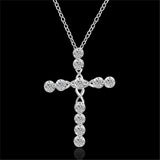 Silver Charms Noble Fashion Jewelry - Classic Cross Crystal Necklace - The Jewellery Supermarket