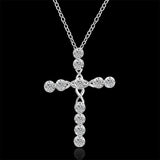 Silver Charms Noble Fashion Jewelry - Classic Cross Crystal Necklace - The Jewellery Supermarket