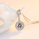 Silver Color S925 VVS1 Simulated Diamond 2 Carat Necklace Pendant for Women - The Jewellery Supermarket