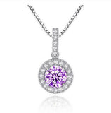 Silver Color S925 VVS1 Simulated Diamond 2 Carat Necklace Pendant for Women - The Jewellery Supermarket