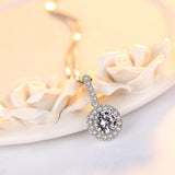 Silver Color S925 VVS1 Simulated Diamond 2 Carat Necklace Pendant for Women - The Jewellery Supermarket