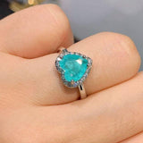 Silver Heart Paraiba Tourmaline Gemstone Earrings/Pendant/Necklace Wedding Set - The Jewellery Supermarket