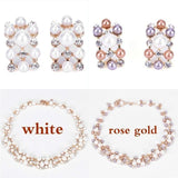 Simple Imitation Pearl Elegant Bridal Jewellery Crystal Jewellery Set - The Jewellery Supermarket