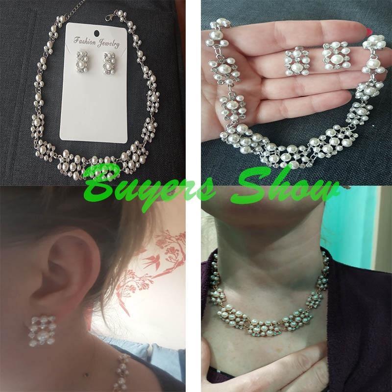 Simple Imitation Pearl Elegant Bridal Jewellery Crystal Jewellery Set - The Jewellery Supermarket