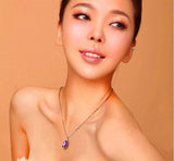 Sterling Silver Angel Tears Amethyst Crystal Purple Pendant Necklace - The Jewellery Supermarket
