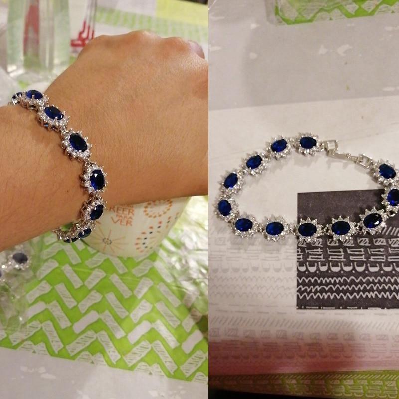 Superb AAA+ Cubic Zirconia Diamonds and Crystals 925 Sterling Silver Vintage Royal or Multicolour Bracelet - The Jewellery Supermarket