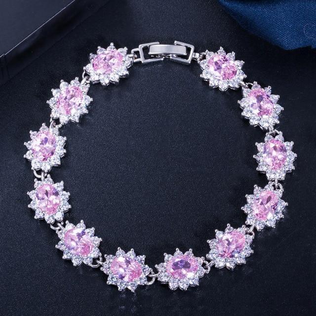 Superb AAA+ Cubic Zirconia Diamonds and Crystals 925 Sterling Silver Vintage Royal or Multicolour Bracelet - The Jewellery Supermarket