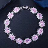 Superb AAA+ Cubic Zirconia Diamonds and Crystals 925 Sterling Silver Vintage Royal or Multicolour Bracelet - The Jewellery Supermarket