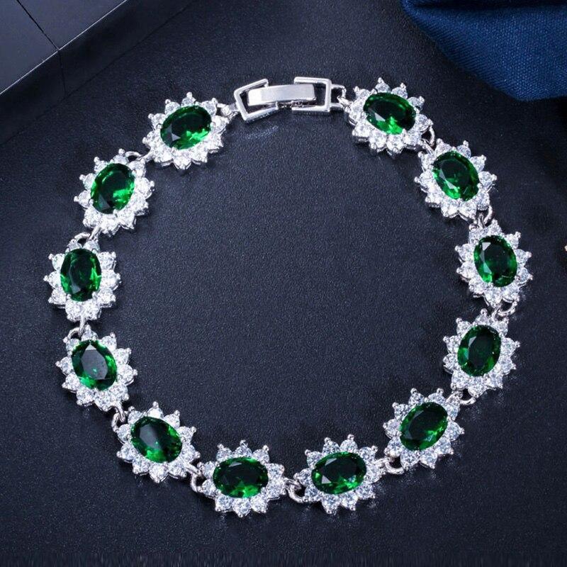 Superb AAA+ Cubic Zirconia Diamonds and Crystals 925 Sterling Silver Vintage Royal or Multicolour Bracelet - The Jewellery Supermarket