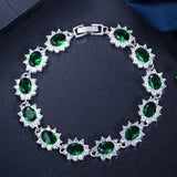 Superb AAA+ Cubic Zirconia Diamonds and Crystals 925 Sterling Silver Vintage Royal or Multicolour Bracelet - The Jewellery Supermarket
