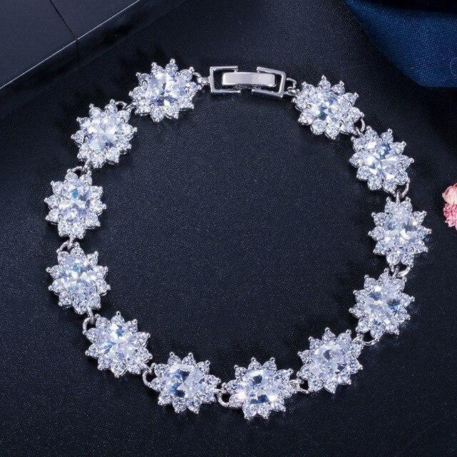 Superb AAA+ Cubic Zirconia Diamonds and Crystals 925 Sterling Silver Vintage Royal or Multicolour Bracelet - The Jewellery Supermarket