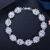 Superb AAA+ Cubic Zirconia Diamonds and Crystals 925 Sterling Silver Vintage Royal or Multicolour Bracelet - The Jewellery Supermarket
