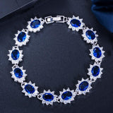 Superb AAA+ Cubic Zirconia Diamonds and Crystals 925 Sterling Silver Vintage Royal or Multicolour  Bracelet