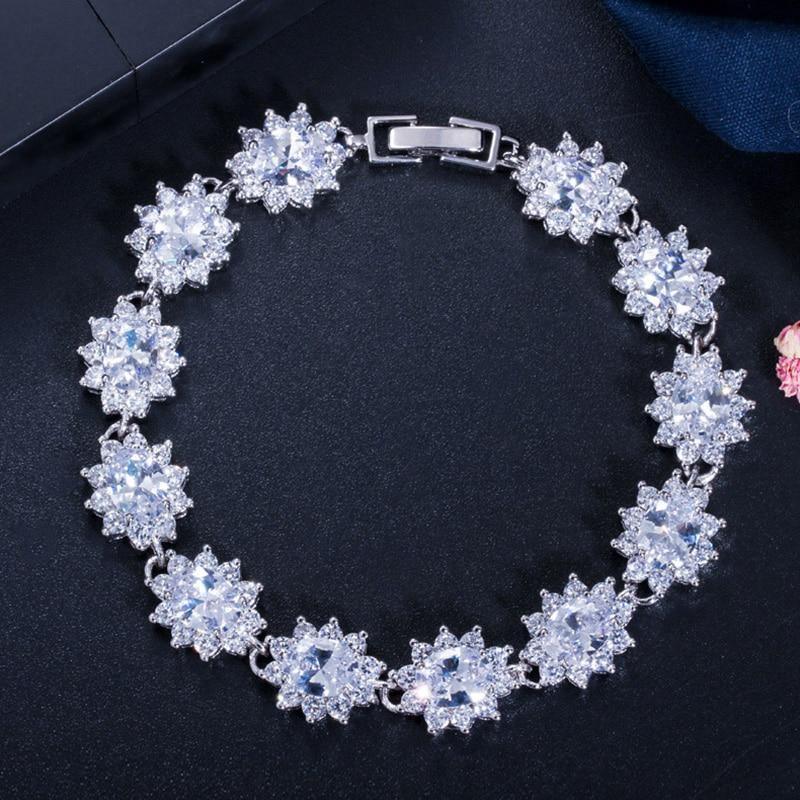 Superb AAA+ Cubic Zirconia Diamonds and Crystals 925 Sterling Silver Vintage Royal or Multicolour Bracelet - The Jewellery Supermarket