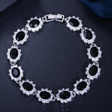 Superb AAA+ Cubic Zirconia Diamonds and Crystals 925 Sterling Silver Vintage Royal or Multicolour Bracelet - The Jewellery Supermarket