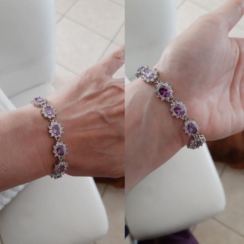 Superb AAA+ Cubic Zirconia Diamonds and Crystals 925 Sterling Silver Vintage Royal or Multicolour Bracelet - The Jewellery Supermarket