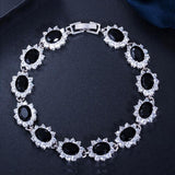 Superb AAA+ Cubic Zirconia Diamonds and Crystals 925 Sterling Silver Vintage Royal or Multicolour Bracelet - The Jewellery Supermarket