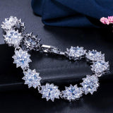 Superb AAA+ Cubic Zirconia Diamonds and Crystals 925 Sterling Silver Vintage Royal or Multicolour Bracelet - The Jewellery Supermarket