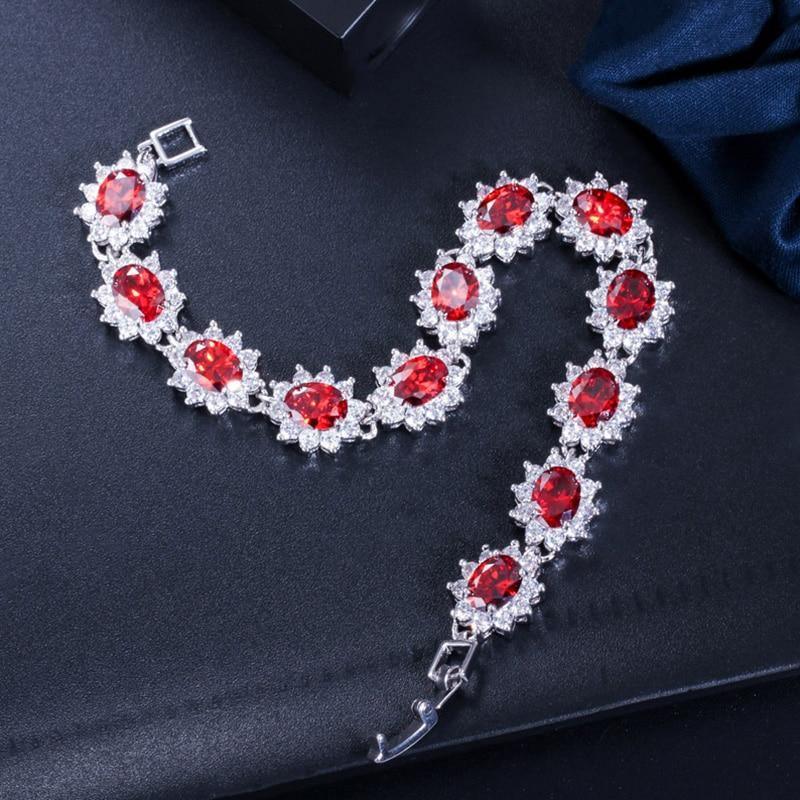 Superb AAA+ Cubic Zirconia Diamonds and Crystals 925 Sterling Silver Vintage Royal or Multicolour Bracelet - The Jewellery Supermarket