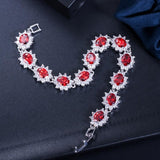 Superb AAA+ Cubic Zirconia Diamonds and Crystals 925 Sterling Silver Vintage Royal or Multicolour Bracelet - The Jewellery Supermarket