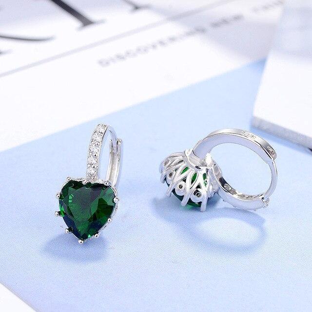 Superb Sterling Silver AAA Cubic Zirconia Diamonds and Crystals Heart Earrings - The Jewellery Supermarket