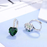 Superb Sterling Silver AAA Cubic Zirconia Diamonds and Crystals Heart Earrings - The Jewellery Supermarket