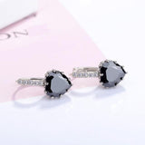 Superb Sterling Silver AAA Cubic Zirconia Diamonds and Crystals Heart Earrings - The Jewellery Supermarket