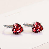 Superb Sterling Silver AAA Cubic Zirconia Diamonds and Crystals Heart Earrings - The Jewellery Supermarket