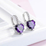 Superb Sterling Silver AAA Cubic Zirconia Diamonds and Crystals Heart Earrings - The Jewellery Supermarket