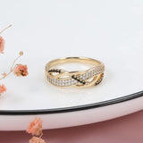 Trend Geometry Rose Gold Cross Black AAA+ Cubic Zirconia Diamonds Earrings Ring Set - The Jewellery Supermarket