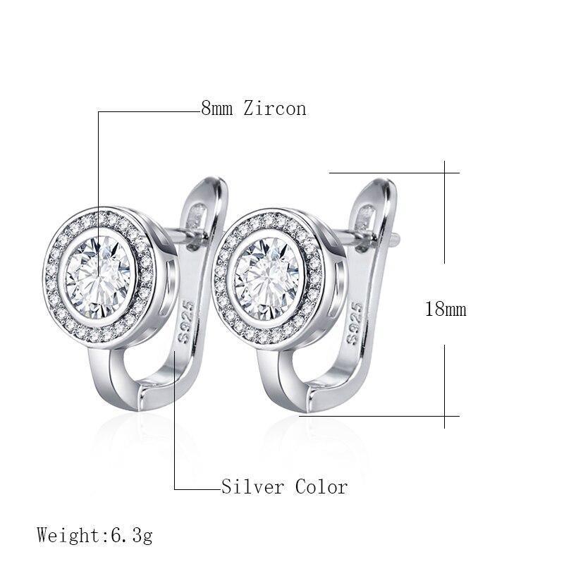 Trendy Round AAA+ White Cubic Zirconia Gold Color Earrings - The Jewellery Supermarket