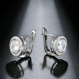 Trendy Round AAA+ White Cubic Zirconia Gold Color Earrings - The Jewellery Supermarket