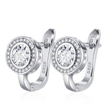 Trendy Round AAA+ White Cubic Zirconia Gold Color Earrings - The Jewellery Supermarket