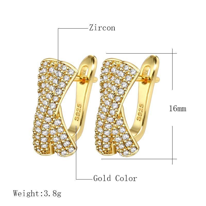Trendy X Letter Shape AAA+ Cubic Zirconia Stud Earrings Fine Jewellery - The Jewellery Supermarket