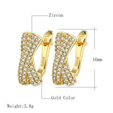 Trendy X Letter Shape AAA+ Cubic Zirconia Stud Earrings Fine Jewellery - The Jewellery Supermarket