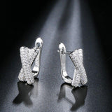 Trendy X Letter Shape AAA+ Cubic Zirconia Stud Earrings Fine Jewellery - The Jewellery Supermarket