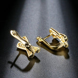 Trendy X Letter Shape AAA+ Cubic Zirconia Stud Earrings Fine Jewellery - The Jewellery Supermarket