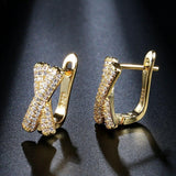 Trendy X Letter Shape AAA+ Cubic Zirconia Stud Earrings Fine Jewellery - The Jewellery Supermarket