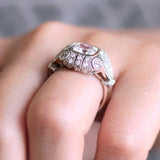Vintage Gothic Pattern Solitaire AAA+ Cubic Zirconia Diamond Luxury Ring - The Jewellery Supermarket
