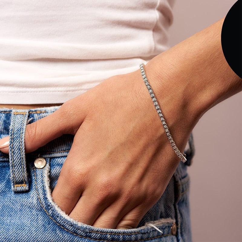 Sparkling Real D Colour VVS 4mm Moissanite Full High Quality Moissanite Diamonds Tennis Bracelet - Fine Jewellery - The Jewellery Supermarket