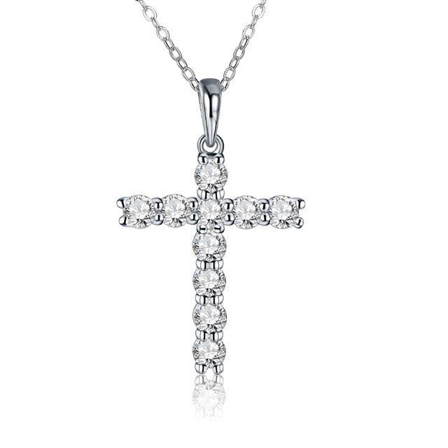 Beautiful Handmade Cross High Quality Moissanite Diamonds Necklace - Luxury Jewellery - The Jewellery Supermarket