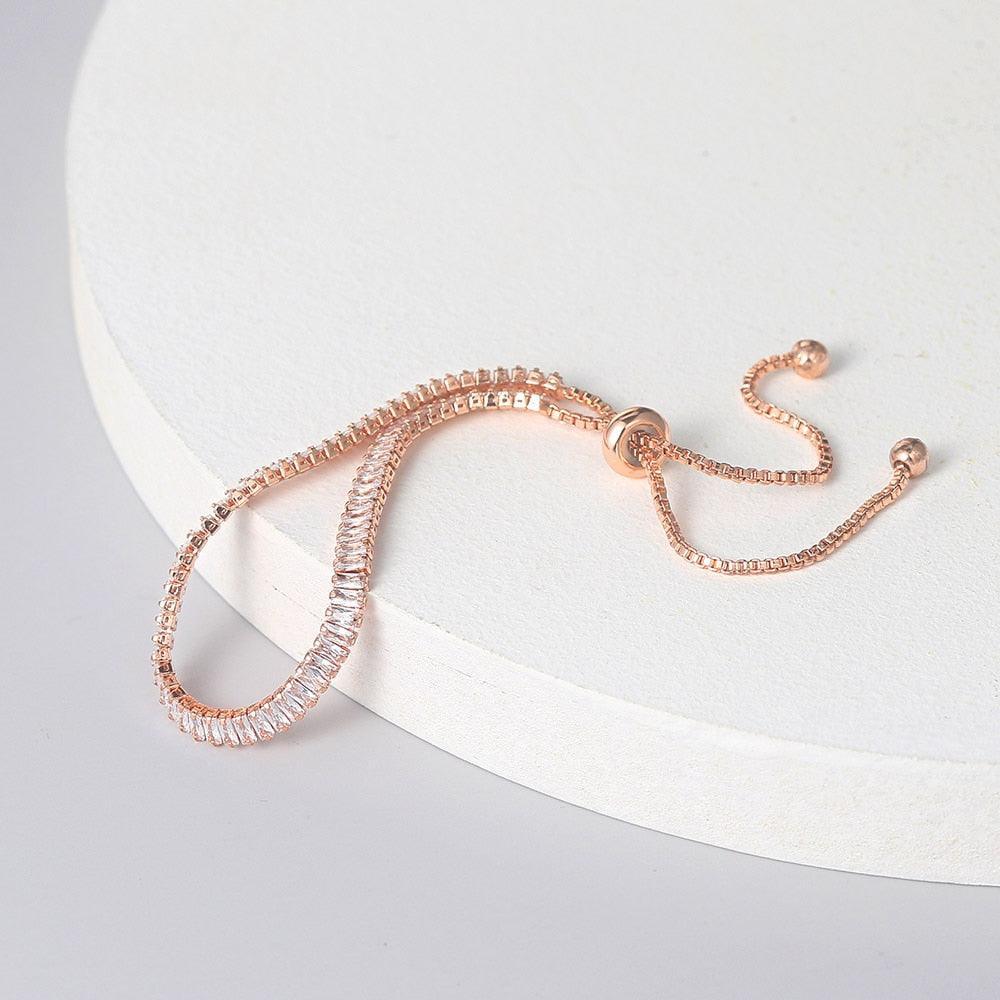 SPLENDID Tennis Bracelets For Women - Sparking AAA+ Zircon Diamonds Rose Gold Color Handmade Jewellery - The Jewellery Supermarket