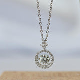 Dancing Diamond Design 1/0.8 CT Round Cut VVS High Quality Moissanite Diamonds Necklace Luxury Jewellery - The Jewellery Supermarket