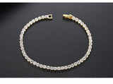 EXQUISITE Charming AAA+ Cubic Zirconia Simulated Diamonds Gold Colour Tennis Bracelets - The Jewellery Supermarket