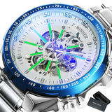 NEW - Luxury Men Gold Skeleton Luminous Military Automatic Mechanical Waterproof Watch - The Jewellery Supermarket