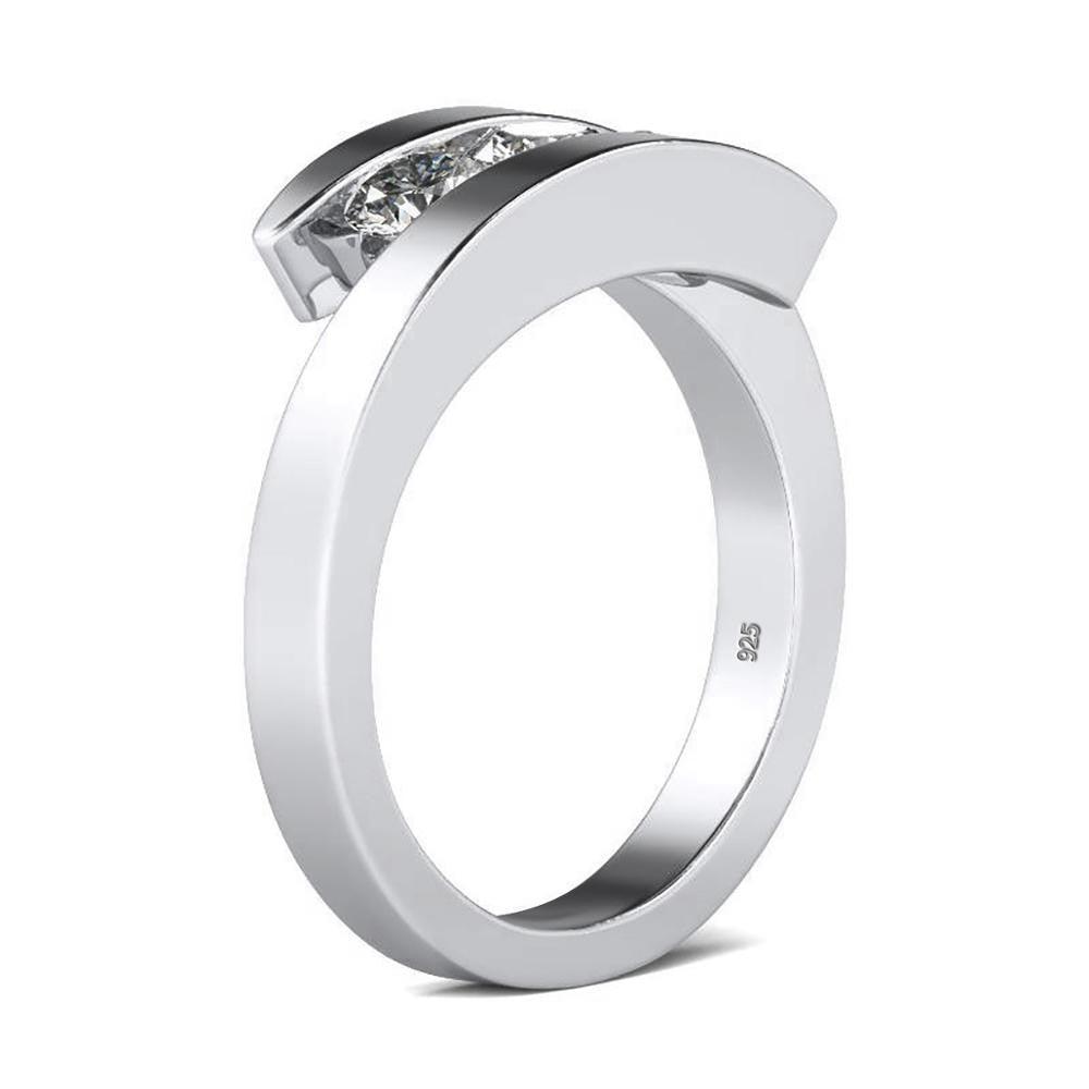 Amazing 3 Stones High Quality Moissanite Diamonds Ring - Luxury Engagement Rings - Fine Jewellery - The Jewellery Supermarket