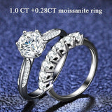Attractive Platinum Plated Round Cut High Quality Moissanite Diamonds Rings - Fine Jewellery - The Jewellery Supermarket