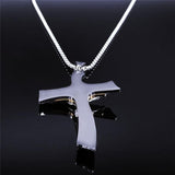 Gold Silver Color Stainless Steel Multilayer Big Long Cross Jesus Pendant Necklace for Women/Men Jewellery  - The Jewellery Supermarket