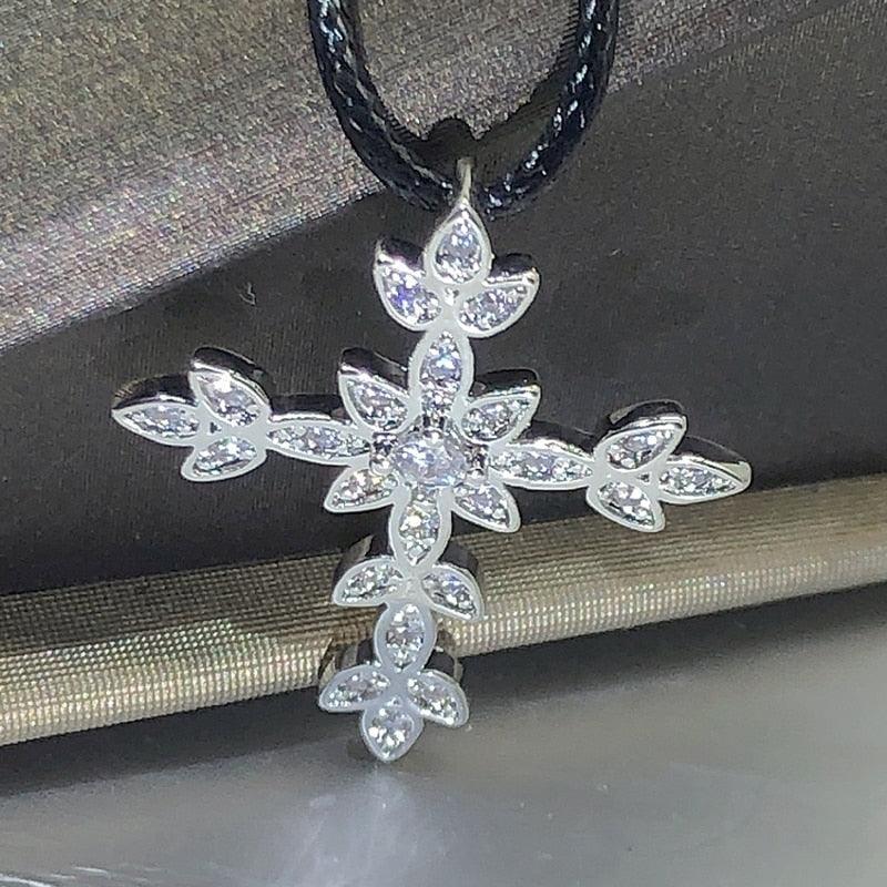 New Arrival AAA+ Cubic Zirconia Diamonds Cross Fashion Pendant Necklace for Women - The Jewellery Supermarket